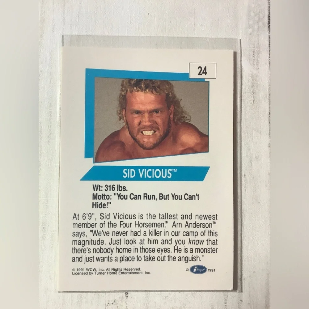 Sid Vicious 1991 Impel WCW #24 Base Trading Card